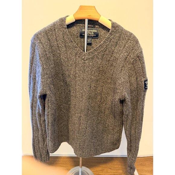 Abercrombie & Fitch Other - Vintage 90s Abercrombie & Fitch Sweater Men M Gray Wool Blend Muscle Cable Knit